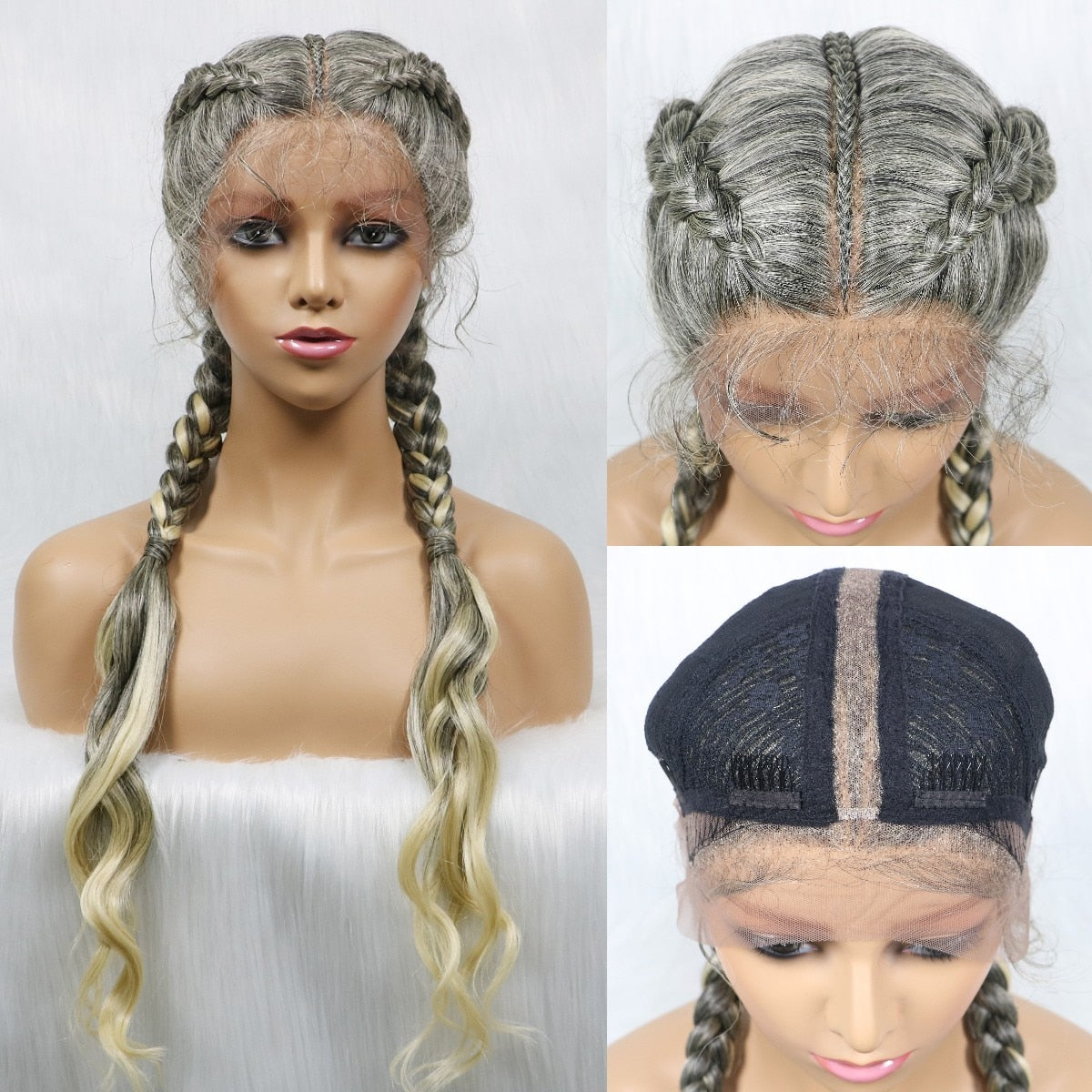 28'' Synthetic Cornrow Braids Wig  Natural Wave Hair  Flash Sale With Baby Hair