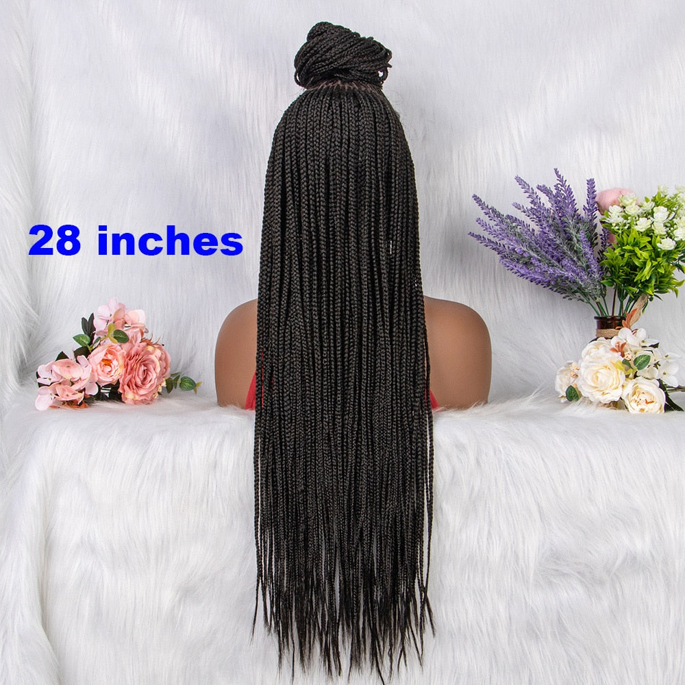 Black Braided Lace Front Wigs Hot Sale Natural Knotless