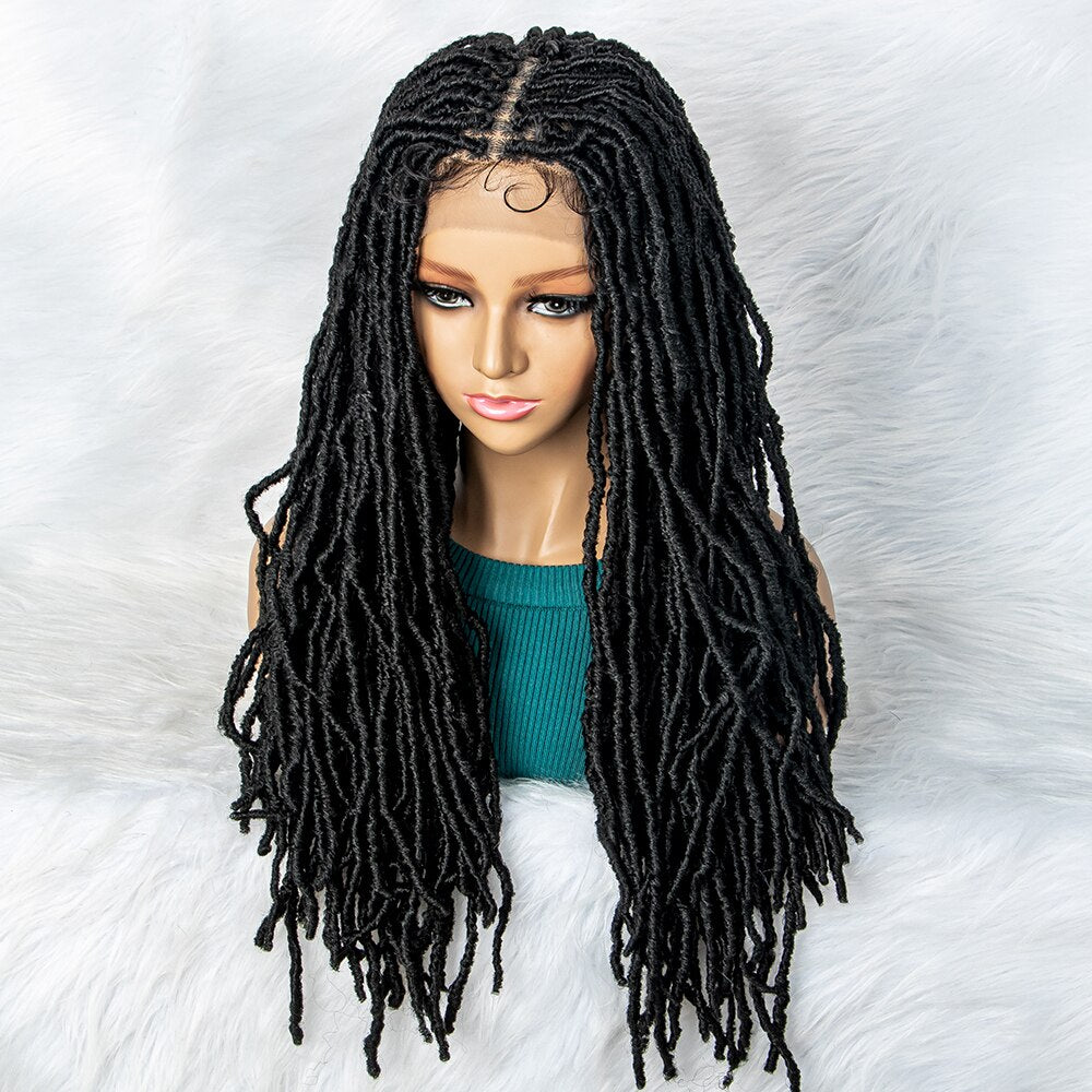 26inch Synthetic Braided Lace Front Dreadlocks Wigs