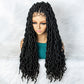 Afro Curly Braided Front Lace Long Hair Wig