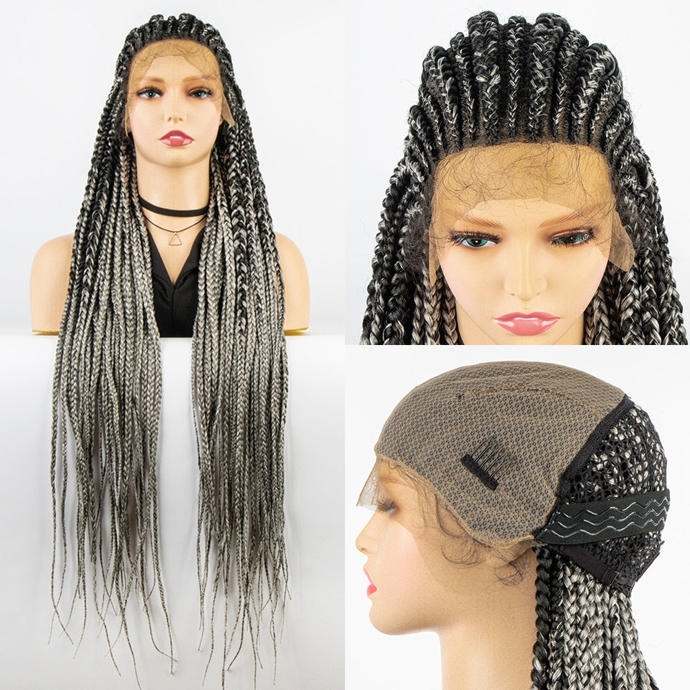 13x9 Lace Synthetic Lace Front Braids Wig 36’‘Braiding Hair Wig For Black Women