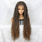 Hot Sale  32 inches Water Wave Braided Synthetic Lace Front Wig