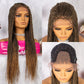 Twist Braided Wigs Knotless Synthetic Lace Front Wigs 30'' Long Straight Hair Wig for Black Women Braided Wigs Heat Resistant
