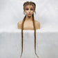 Malaika Lace Wigs two Braids Wigs Natural black Wig free shipping lace braid style