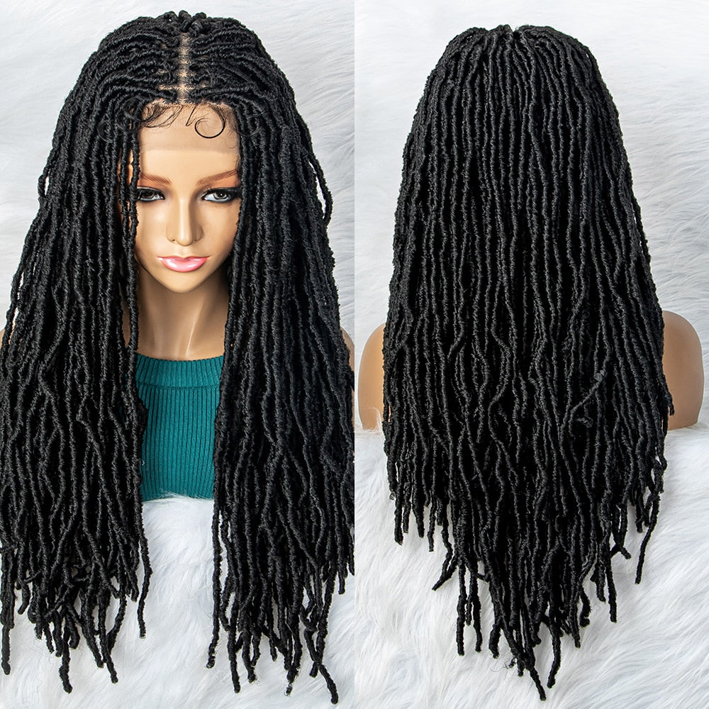 26inch Synthetic Braided Lace Front Dreadlocks Wigs