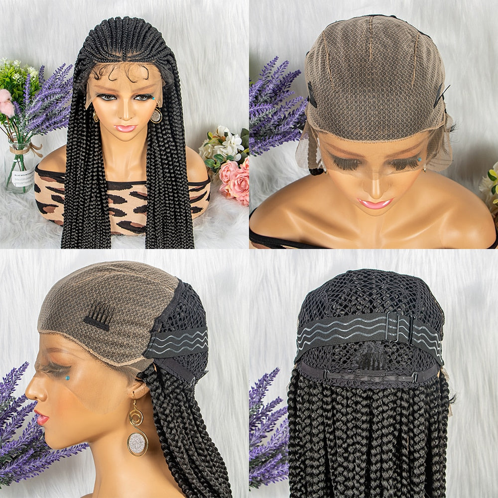 13x9 Lace 36 Inches Synthetic full Braiding Knotless Wigs