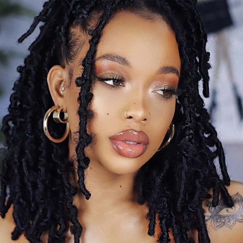 Synthetic Lace Front Wig Braided Dreadlock Wig 14 inches