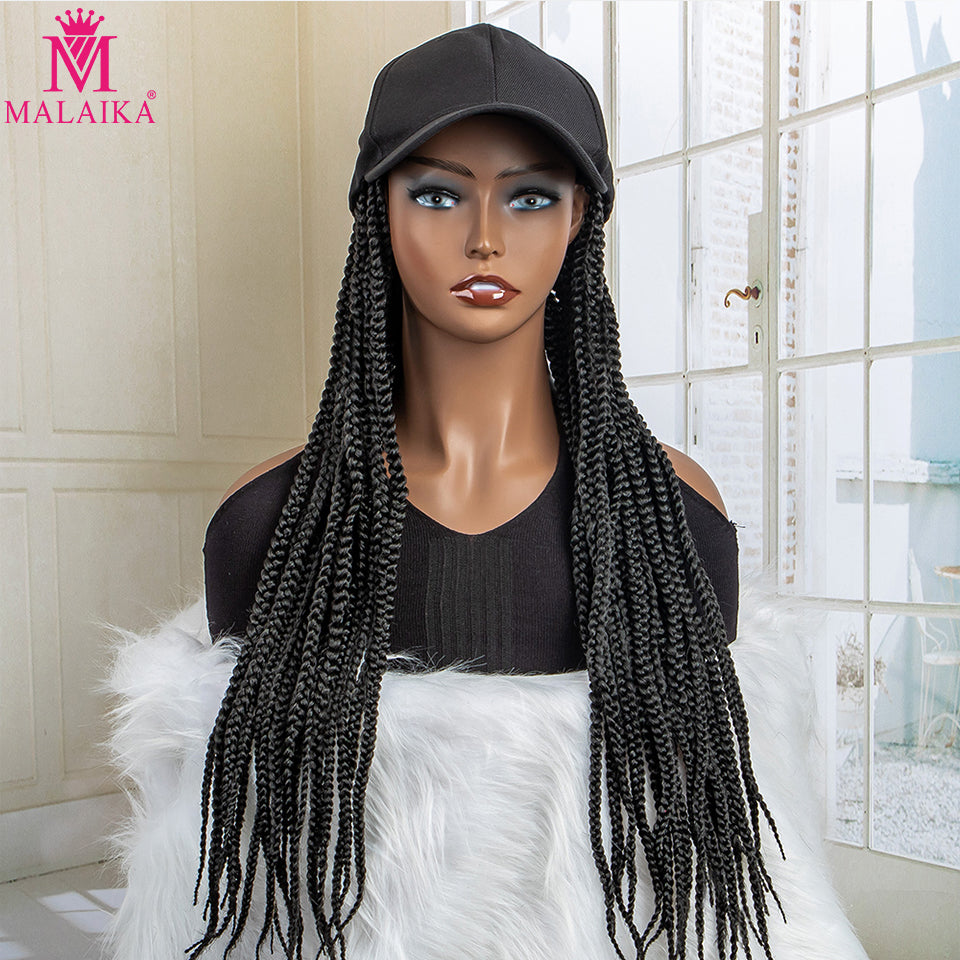 24" Braided Wigs Synthetic Baseball Cap Wig