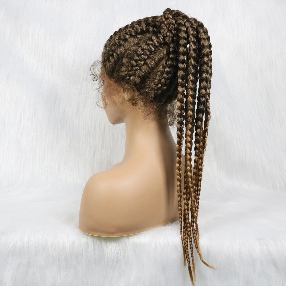 High Ponytail Braiding Wig 360 Synthetic Wig 24inches Box Wig Braids African Braiding Hair With Baby Hair