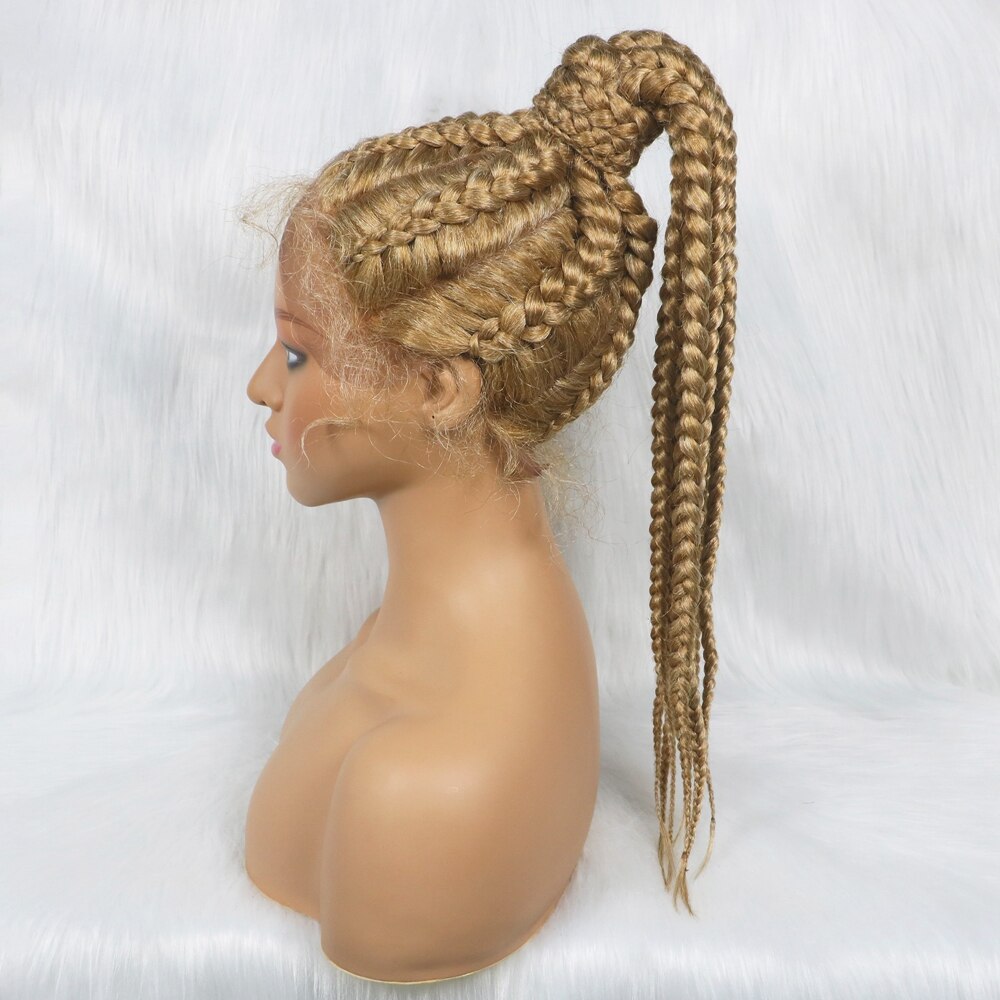 High Ponytail Braiding Wig 360 Synthetic Wig 24inches Box Wig Braids African Braiding Hair With Baby Hair