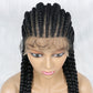 NEW 38 inches Synthetic Full Lace Box Braids Wig for Black Women 6tracks