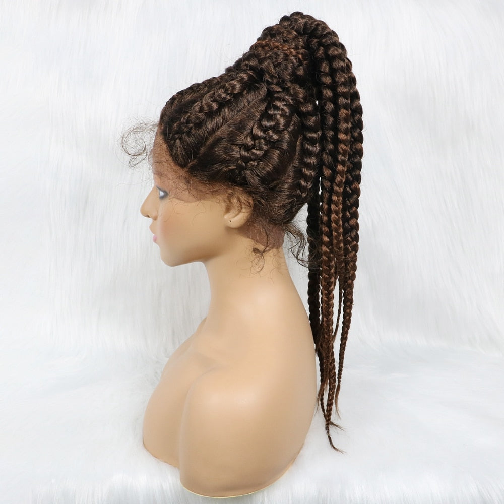 Braided Lace Front Wigs 360 Synthetic Wig  Ponytail hair