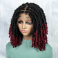 009 # 14 inches Short Locs  Wigs for Black Women Men Afro Curly Synthetic Wig