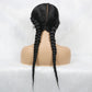 Braided Wigs With Baby Hair Dutch Cornrow Box Braid  Hot Sale