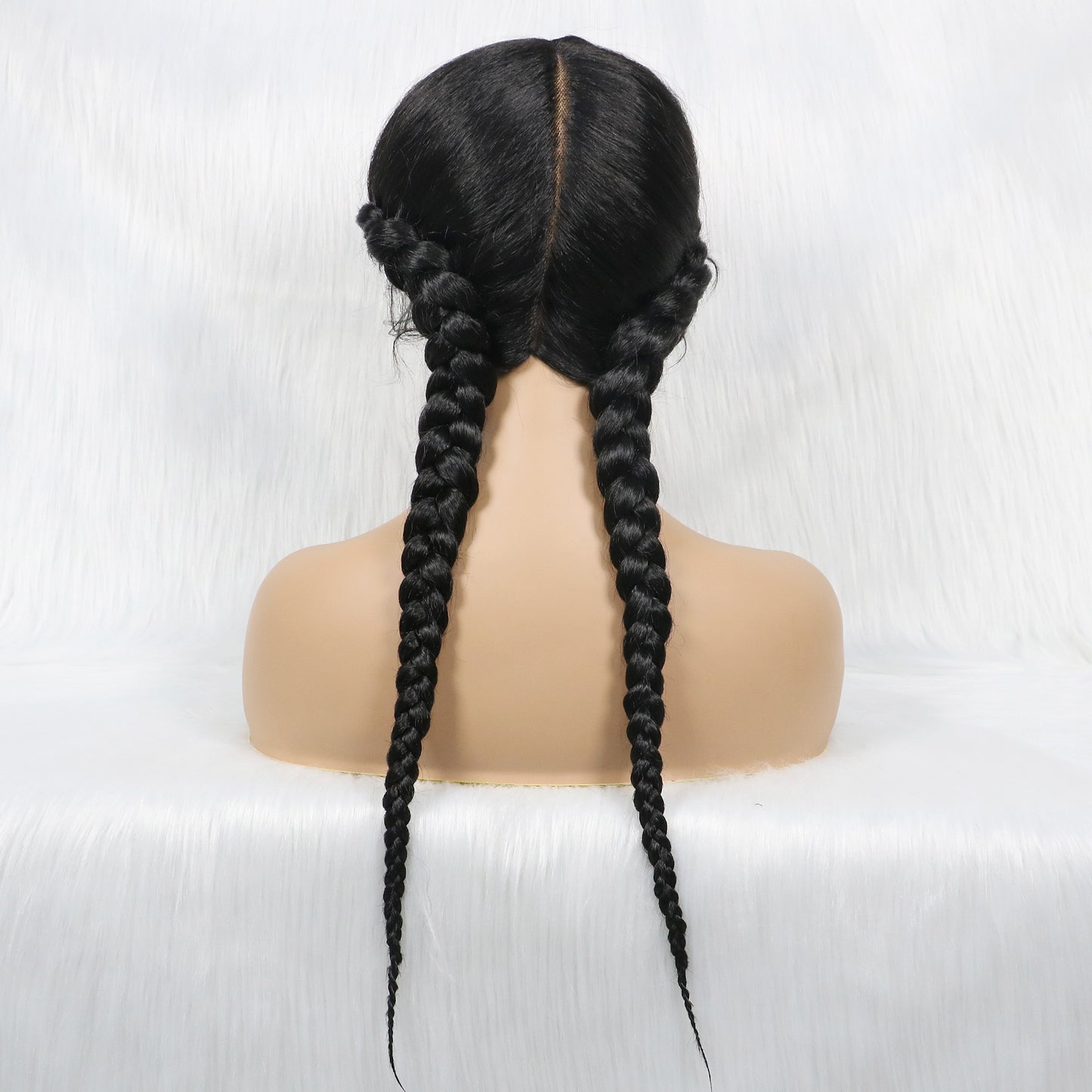 Braided Wigs With Baby Hair Dutch Cornrow Box Braid  Hot Sale