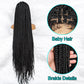 028 40 inch  Full lace wig  Braided Wigs for Black Women Synthetic Lace Front Wig Knotless Box Braids Wig With Baby Hair Full Lace Cornrow Braided Wigs