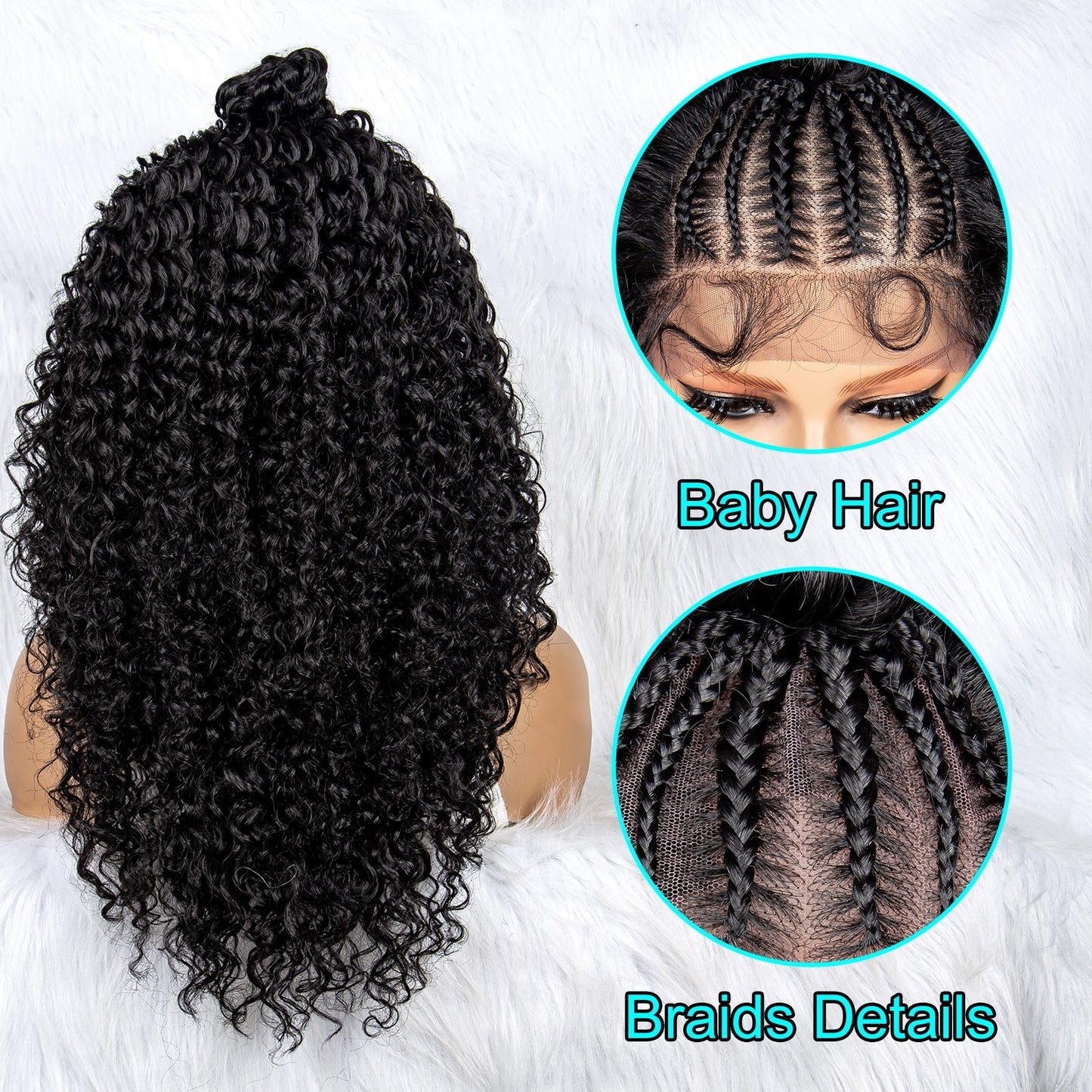 M507 New Braided Wigs Synthetic Lace Front Wig Braided Wigs With Bun For Black Women Wig Kinky Curly Hair Wigs Natural Daily Use