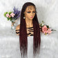 13x9 Lace 36 Inches Synthetic full Braiding Knotless Wigs