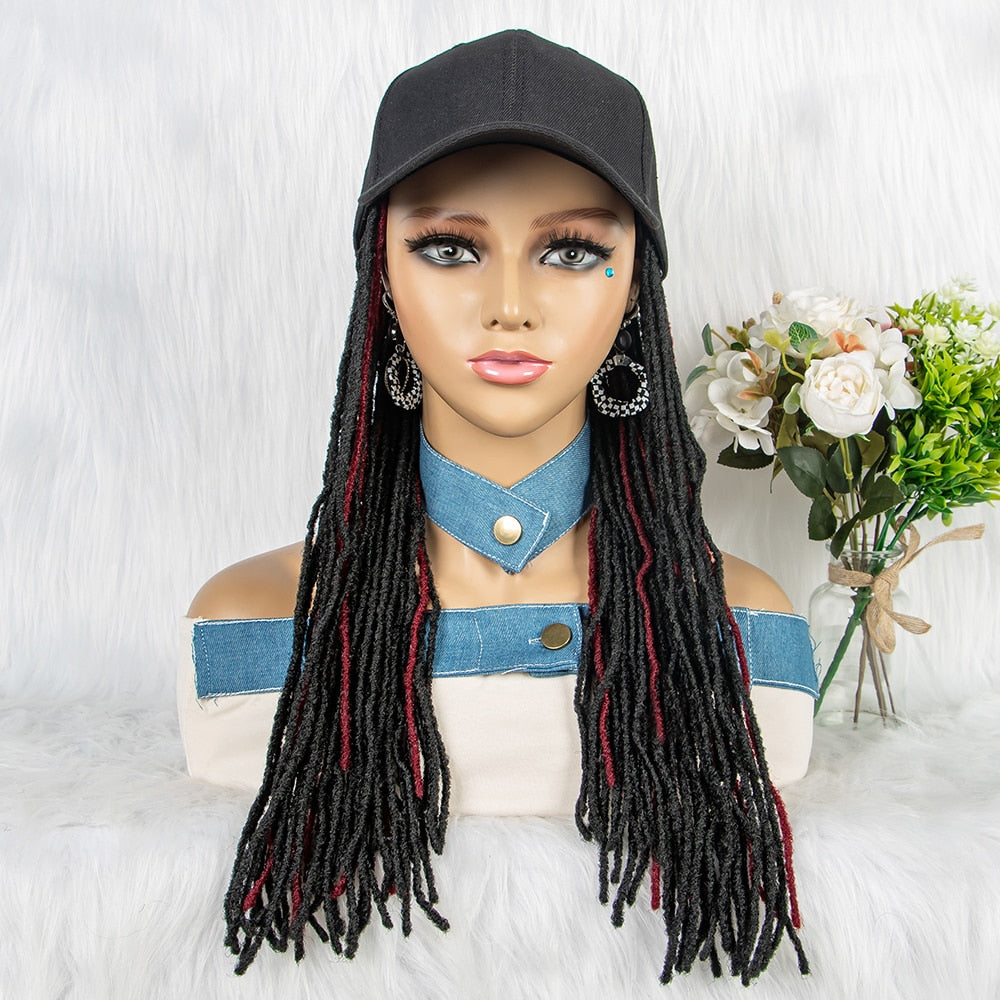 Baseball Cap Wig With Braided Box Braids Adjustable Girls