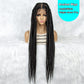 $79  11572#  large knotless braids Big BOX Braided Wigs for Black Women Full Lace  Wig With Baby Hair