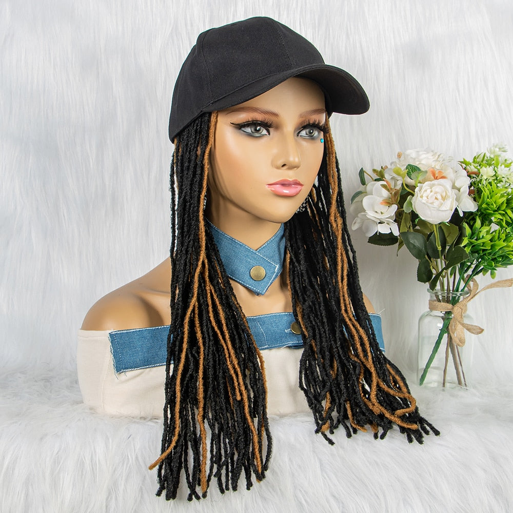 Baseball Cap Wig With Braided Box Braids Adjustable Girls