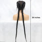 Malaika Lace Wigs two Braids Wigs Natural black Wig free shipping lace braid style