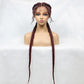 Malaika Lace Wigs two Braids Wigs Natural black Wig free shipping lace braid style