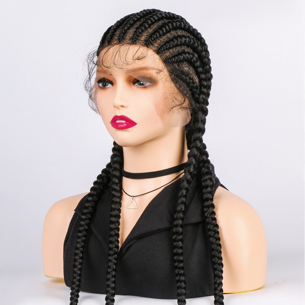 Hot Sale Full lace 36 Inches Long Braided Wig  For Black Women