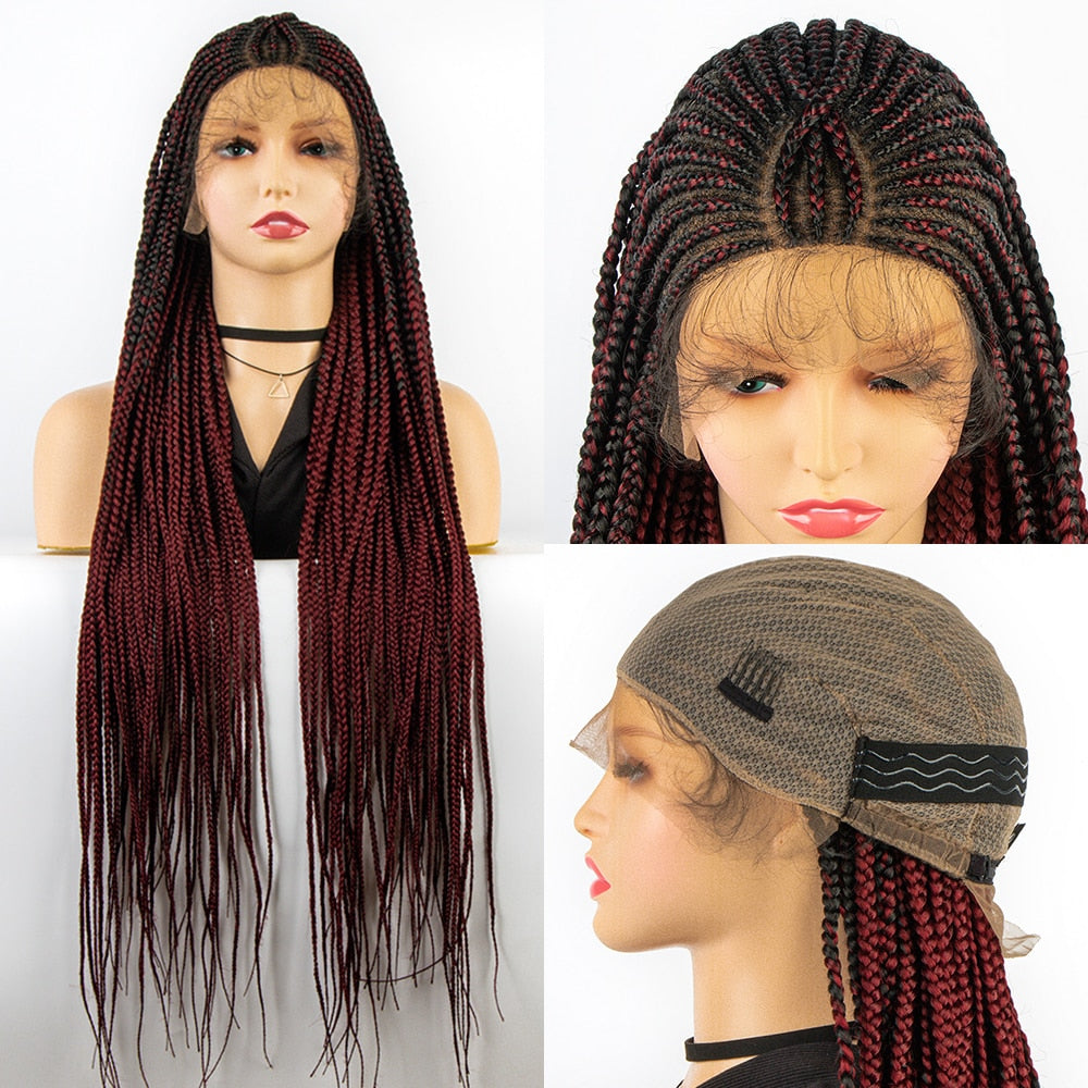 New Arrival Braided Wigs Synthetic Full Lace Wig Braid  With Baby Hair