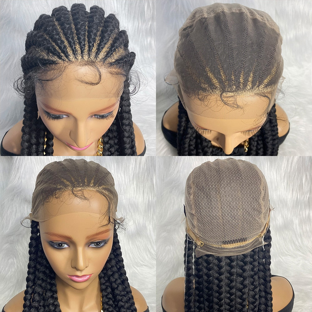 New Arrival Synthetic Lace Front Wig Braided Wigs  With Baby Hair