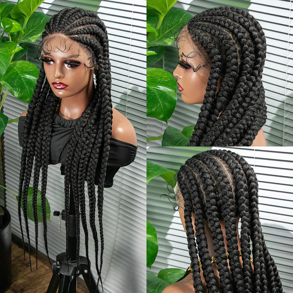 Full Head Lace Braided WigsSynthetic  Daily Hair