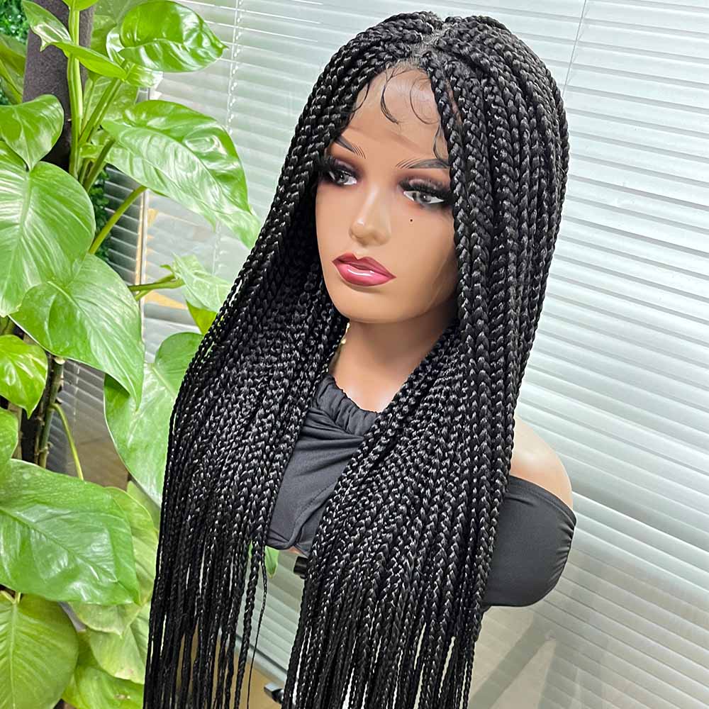 36 Inches Synthetic Full Lace Braided Wigs Crochet Box Wig Braid  For Black Women