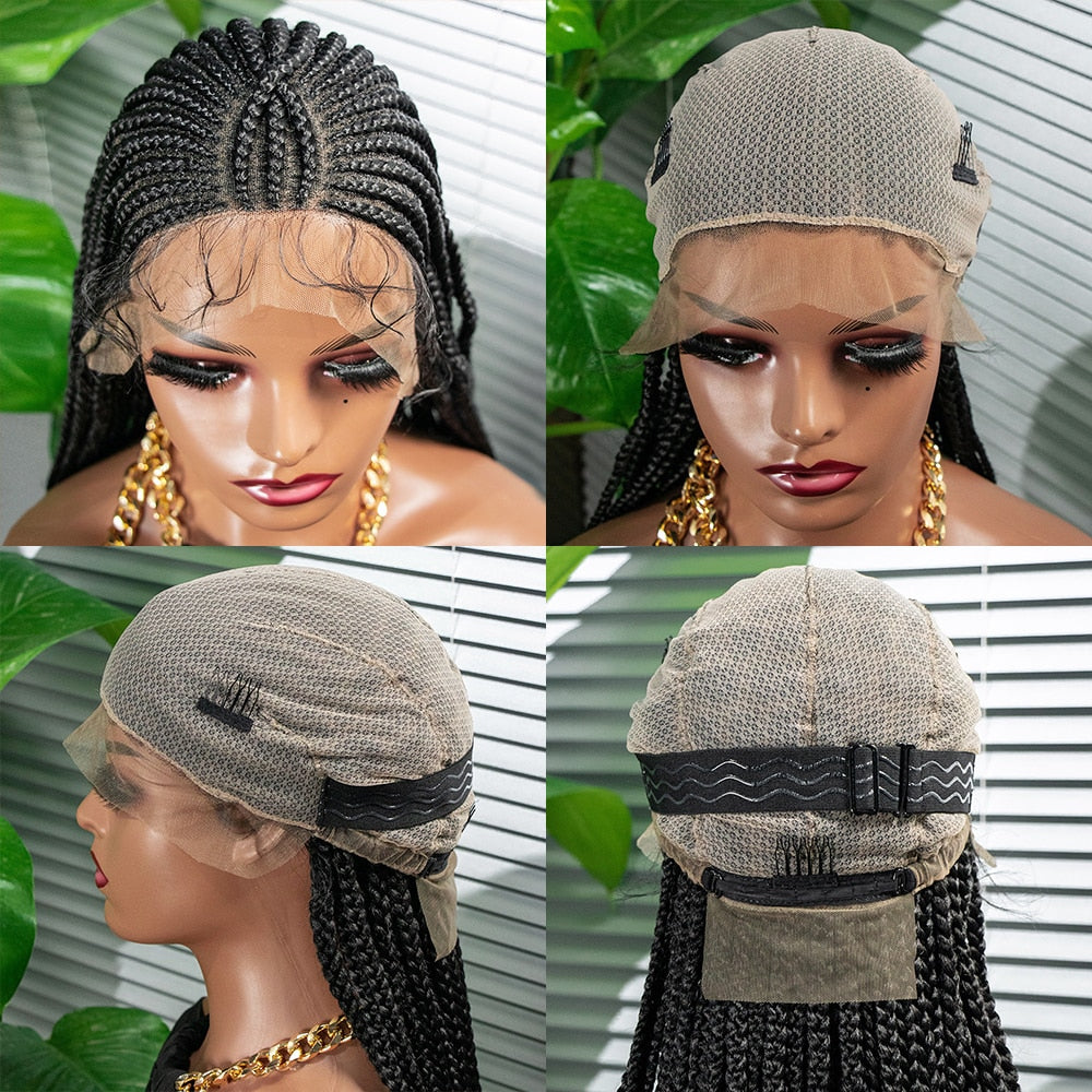 New Arrival Braided Wigs Synthetic Full Lace Wig Braid  With Baby Hair