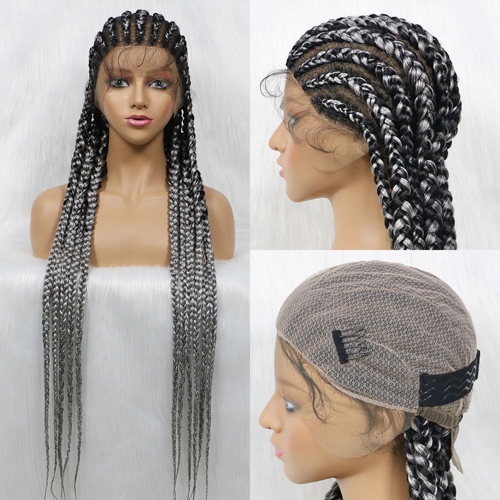 Braided Wigs Full Lace Wig Synthetic Box Braids Hair New In