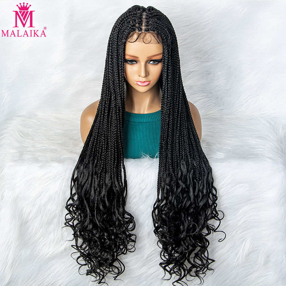 Malaika party wigs lace closure braid wig lace frontal braids wig free shipping