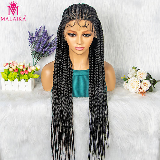 New Braided Wigs Hot Sale Knotless Braid Wig Synthetic Lace Front Wig